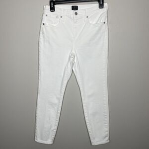 J.CREW Skinny Jeans Women 29 Petite Crisp White Mid-Rise Stretch BO935